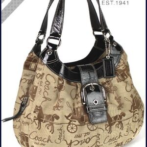 Vintage Coach Soho Large Lynne Horse and  Carriage Hobo Bag.